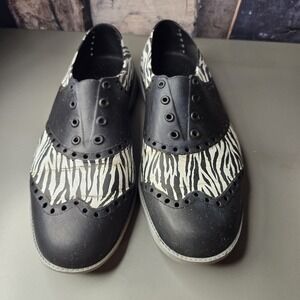 BIION Zebra Wingtip Oxford Rubber EVA Golf Shoes Spikeless Women's  Size 6